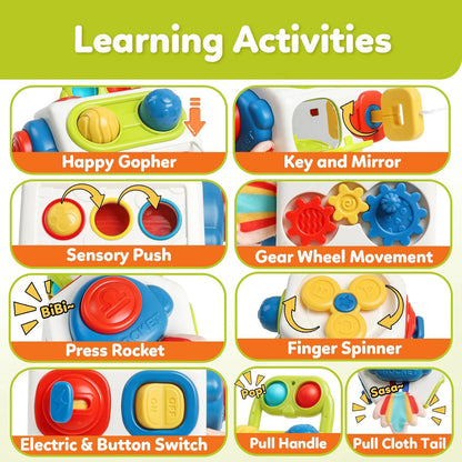 Montessori Busy Cube Toy | Sensory Activity Learning Cube for Toddlers