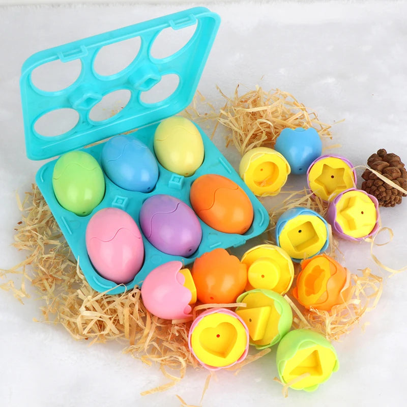 Montessori Egg Matching Puzzle Toy | Shape & Colour Learning Game for Toddlers
