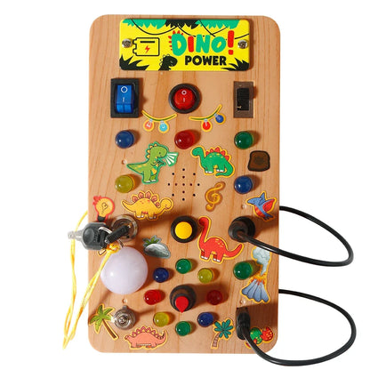 Montessori Sensory Busy Board | LED Light & Switch Activity Toy for Toddlers